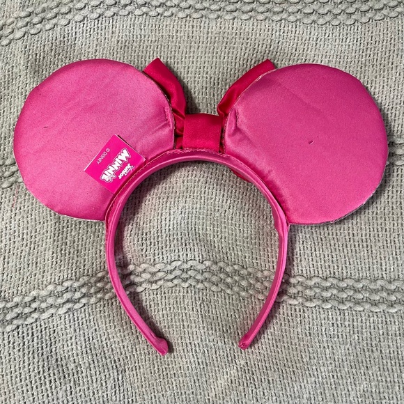 Disney Minnie Mouse Pink Polka Dot Sequin Ears Headband - Picture 3 of 3